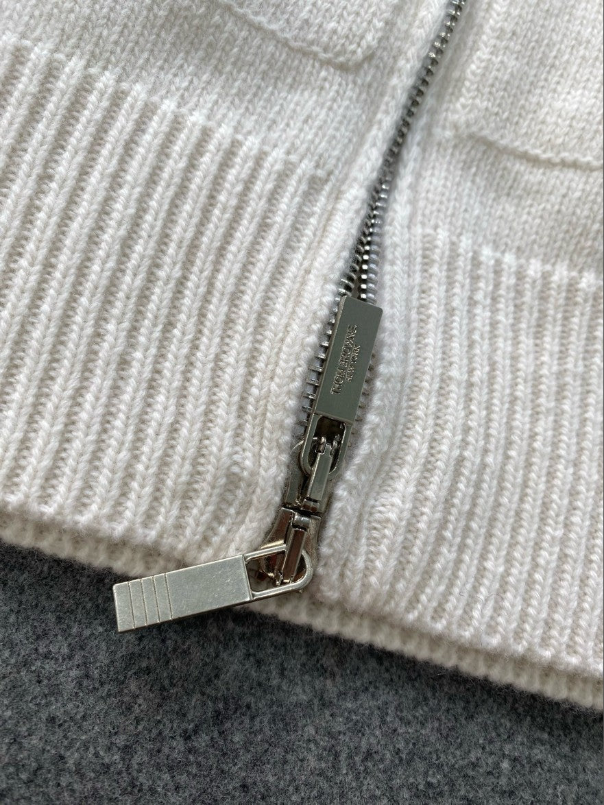 톰브라운 사선 완장 후드 집업