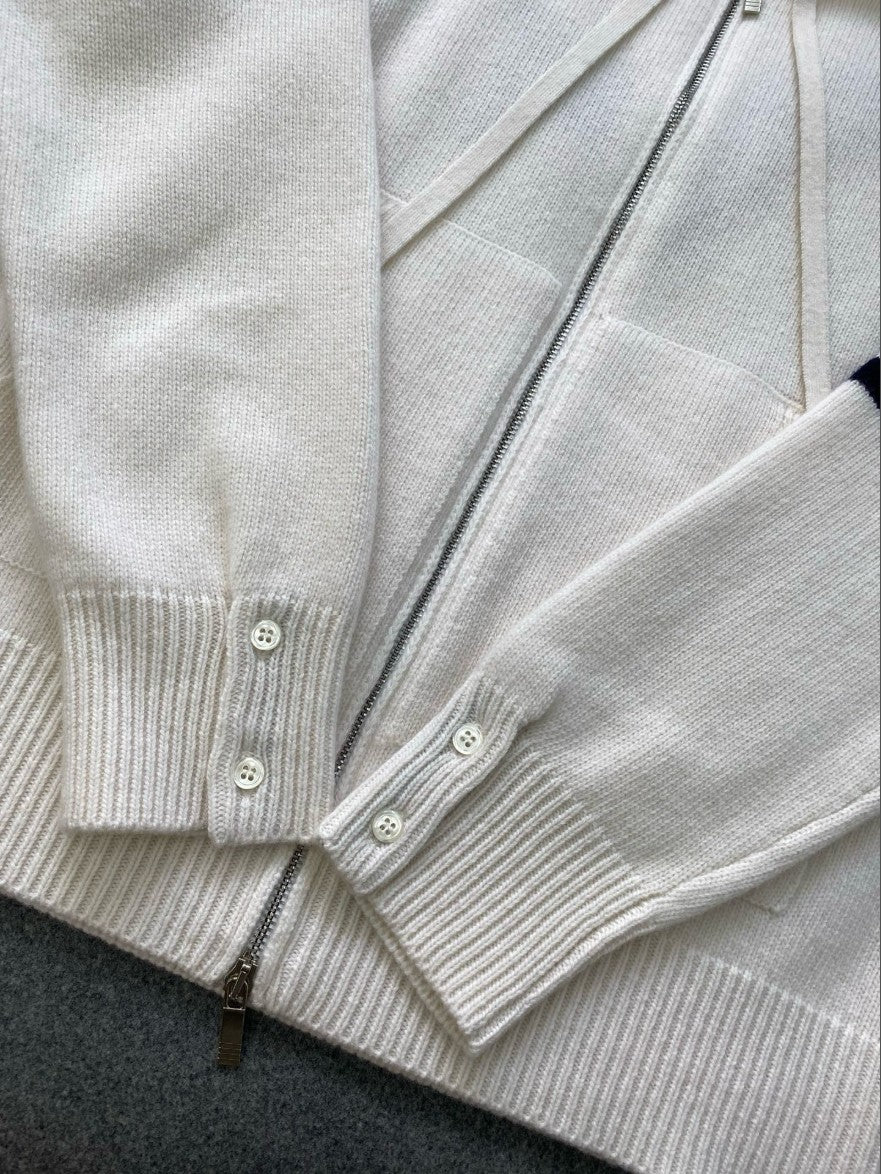 톰브라운 사선 완장 후드 집업