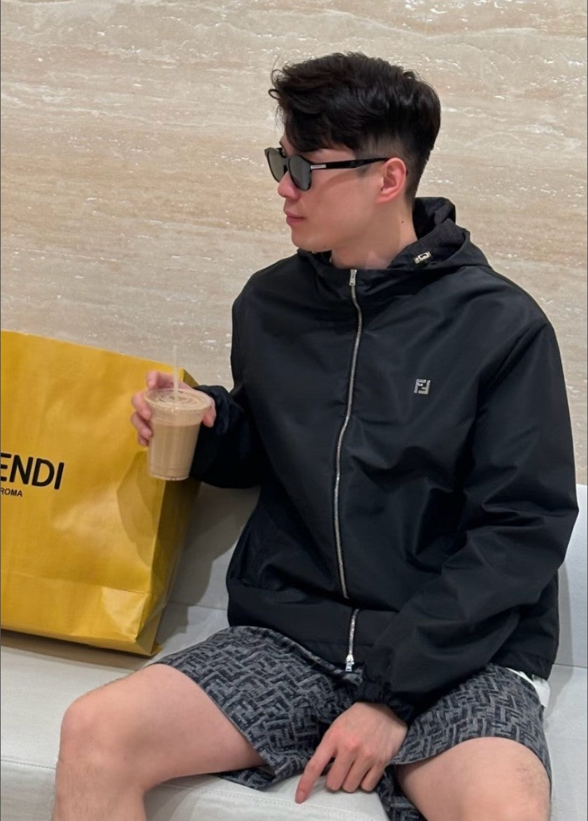 펜디 FF 메탈 로고 후드 집업 자켓