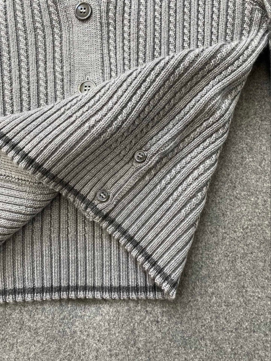 톰브라운 사선 완장 여성 케이블 가디건