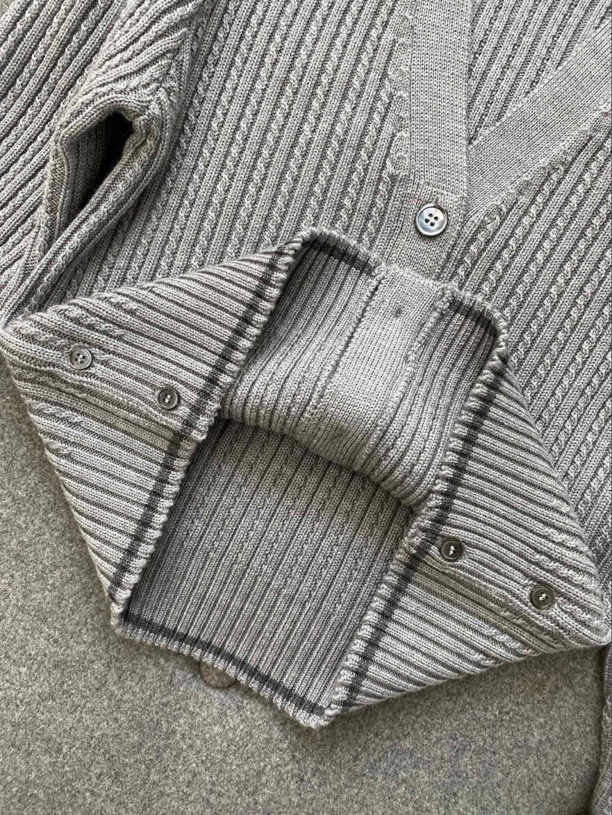 톰브라운 사선 완장 여성 케이블 가디건