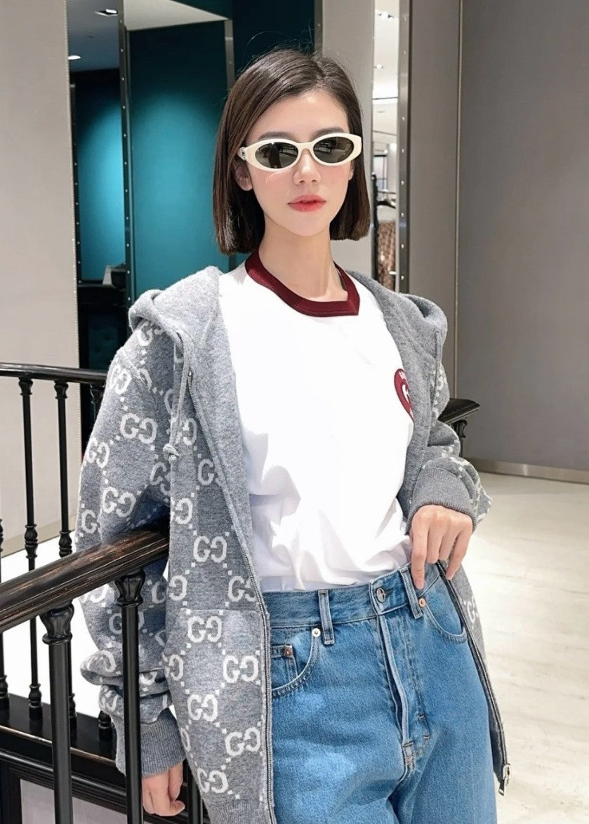 구찌 양면 울 후드 집업