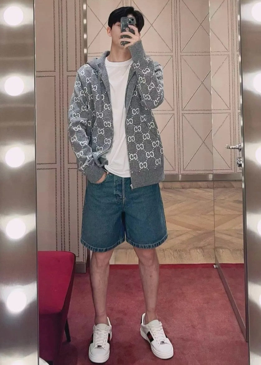 구찌 양면 울 후드 집업