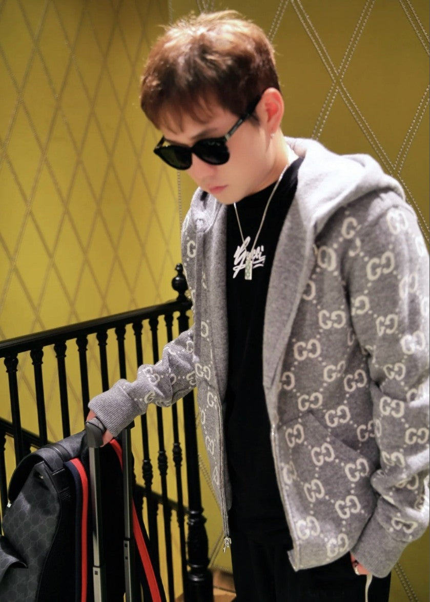 구찌 양면 울 후드 집업