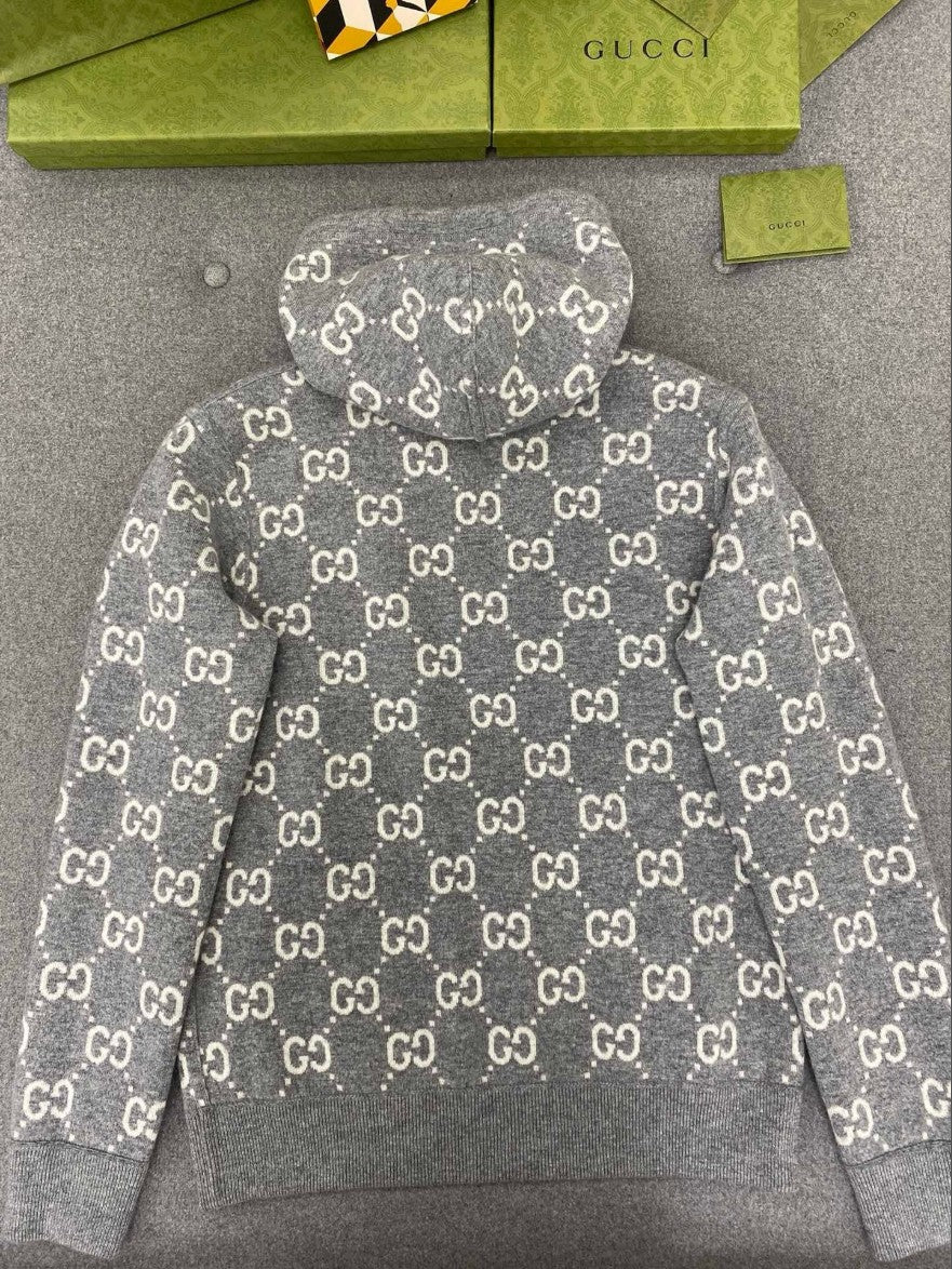 구찌 양면 울 후드 집업