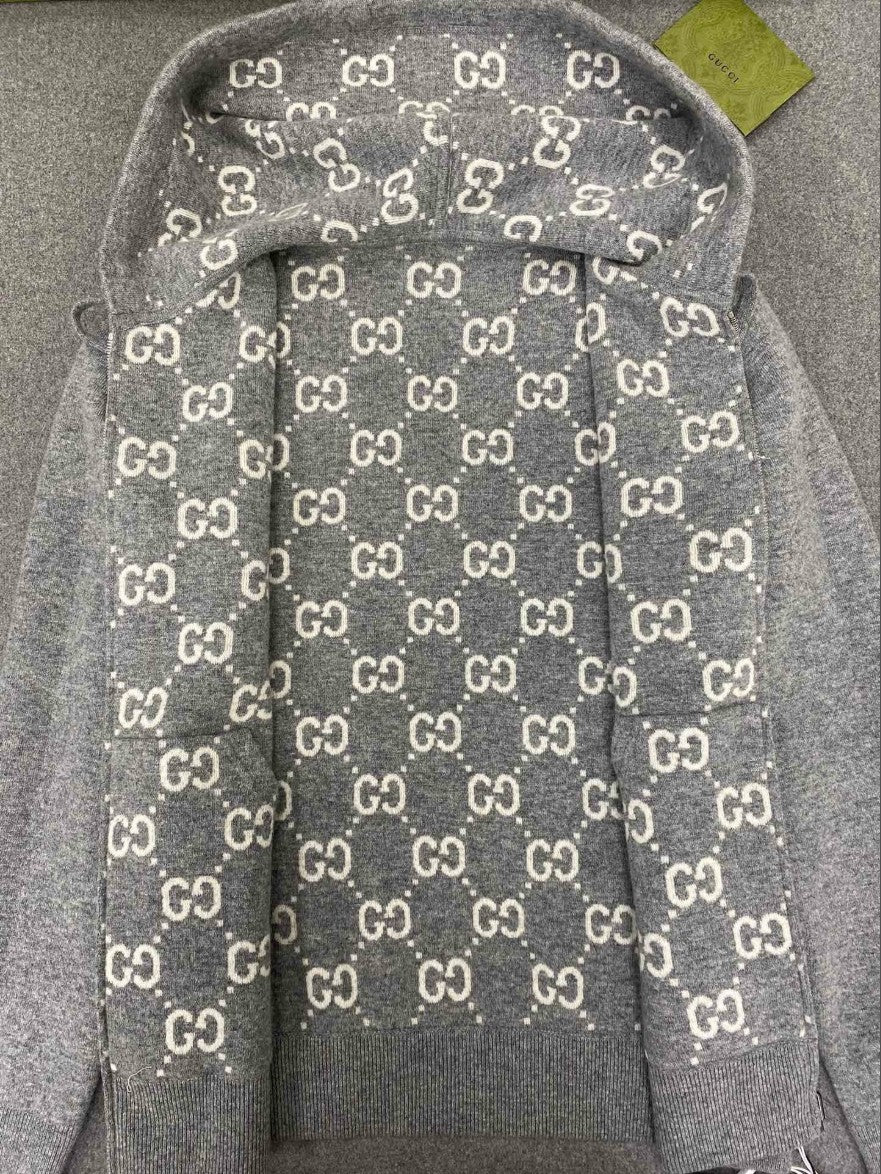 구찌 양면 울 후드 집업