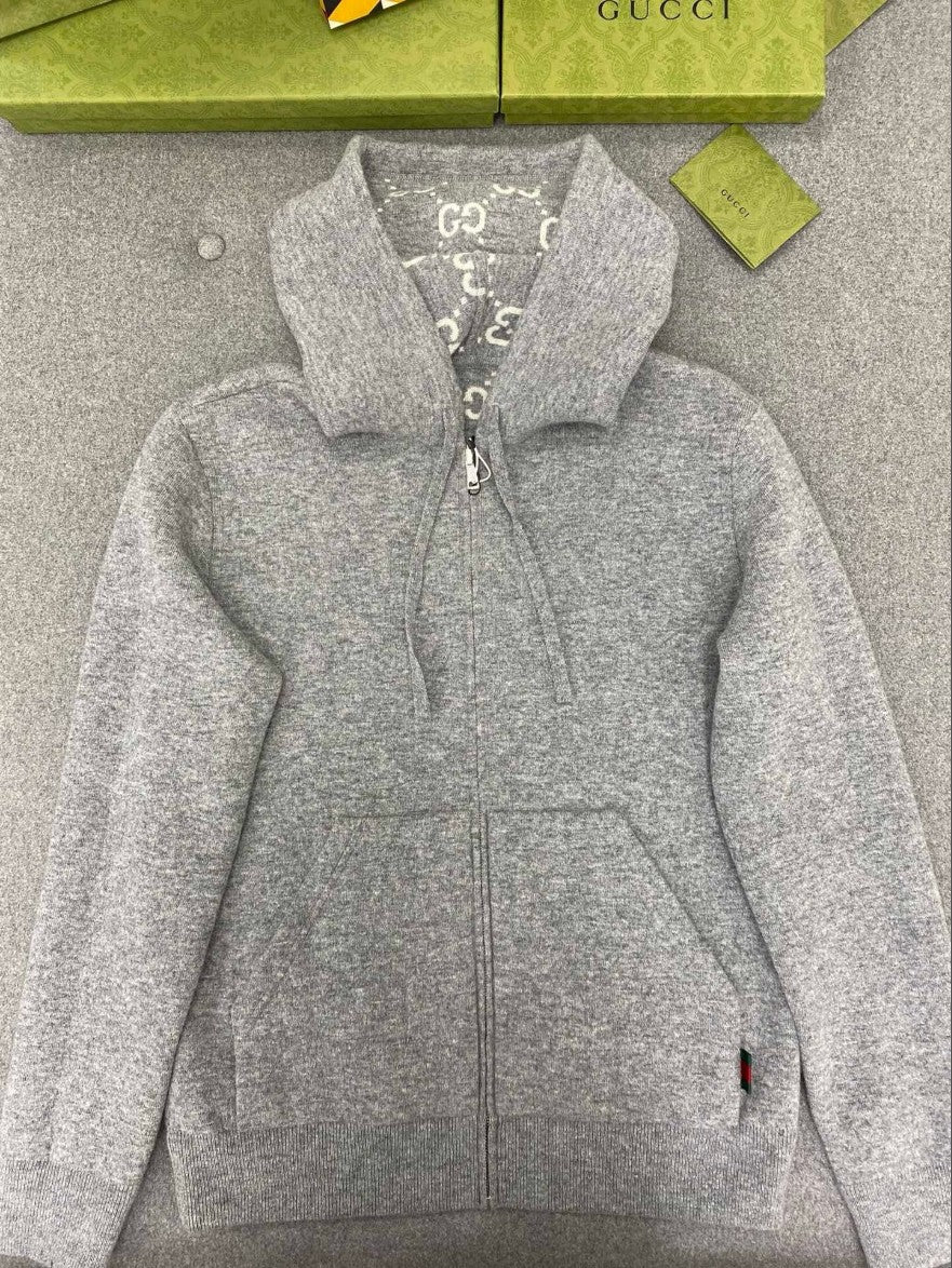 구찌 양면 울 후드 집업