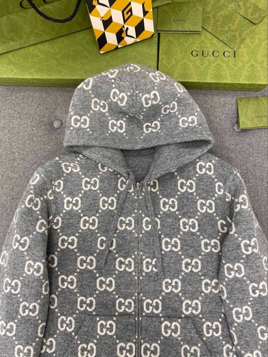 구찌 양면 울 후드 집업