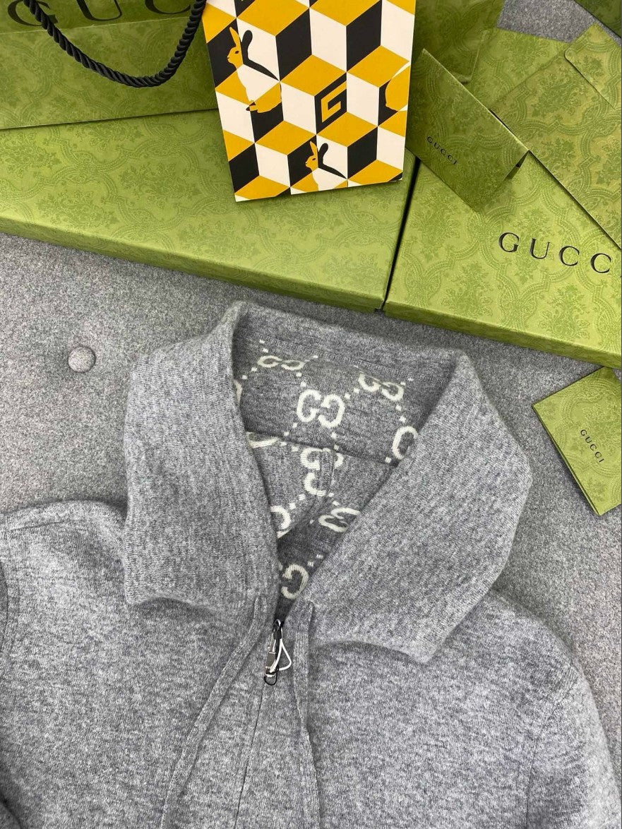 구찌 양면 울 후드 집업