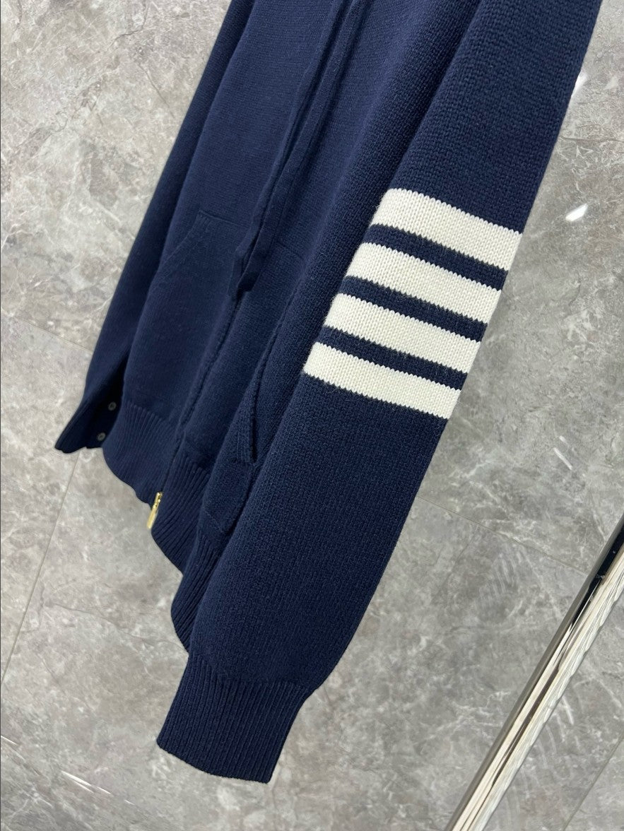 톰브라운 강아지 로고 니트 후드 집업