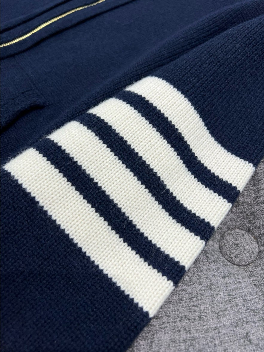 톰브라운 강아지 로고 니트 후드 집업