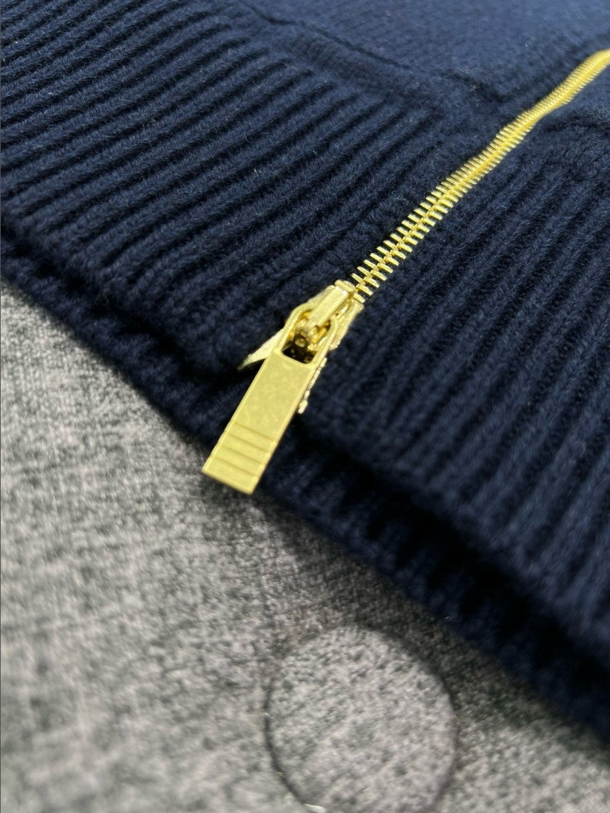 톰브라운 강아지 로고 니트 후드 집업