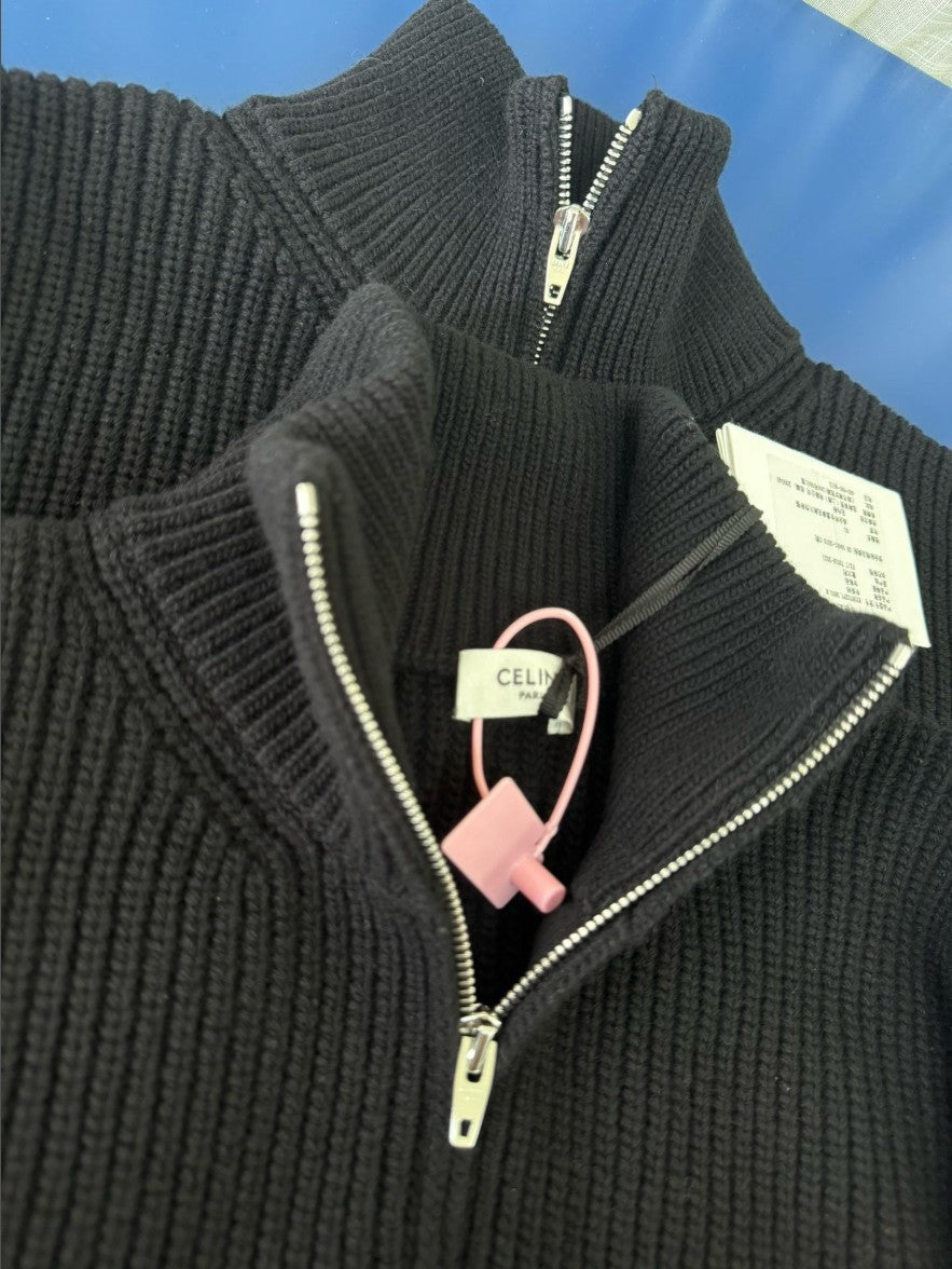 셀린느 자수 로고 니트 집업