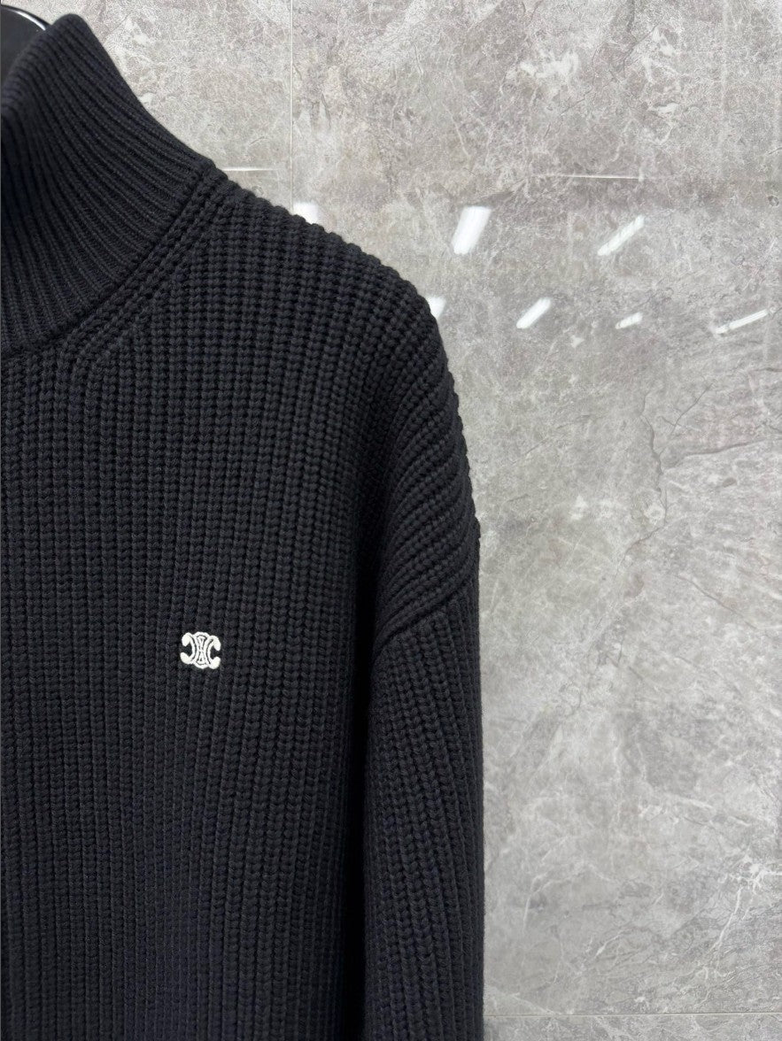 셀린느 자수 로고 니트 집업