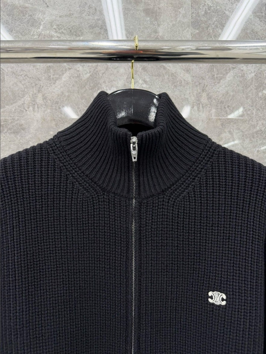 셀린느 자수 로고 니트 집업