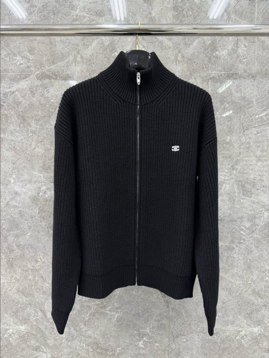 셀린느 자수 로고 니트 집업