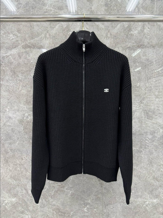 셀린느 자수 로고 니트 집업