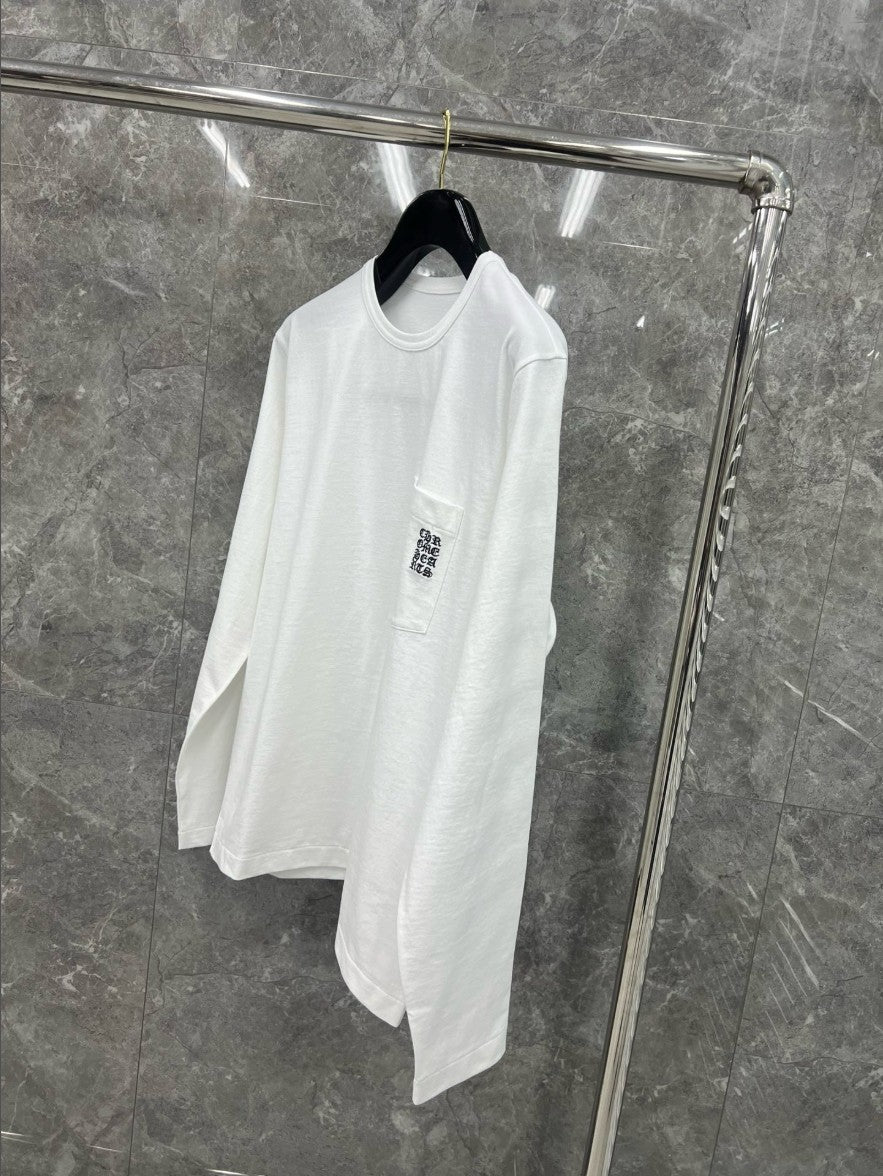 크롬하츠 포켓 자수 로고 긴팔티