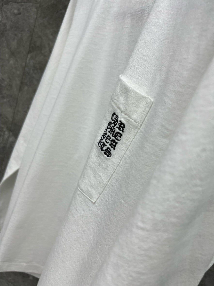 크롬하츠 포켓 자수 로고 긴팔티