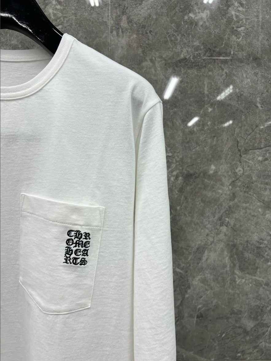 크롬하츠 포켓 자수 로고 긴팔티