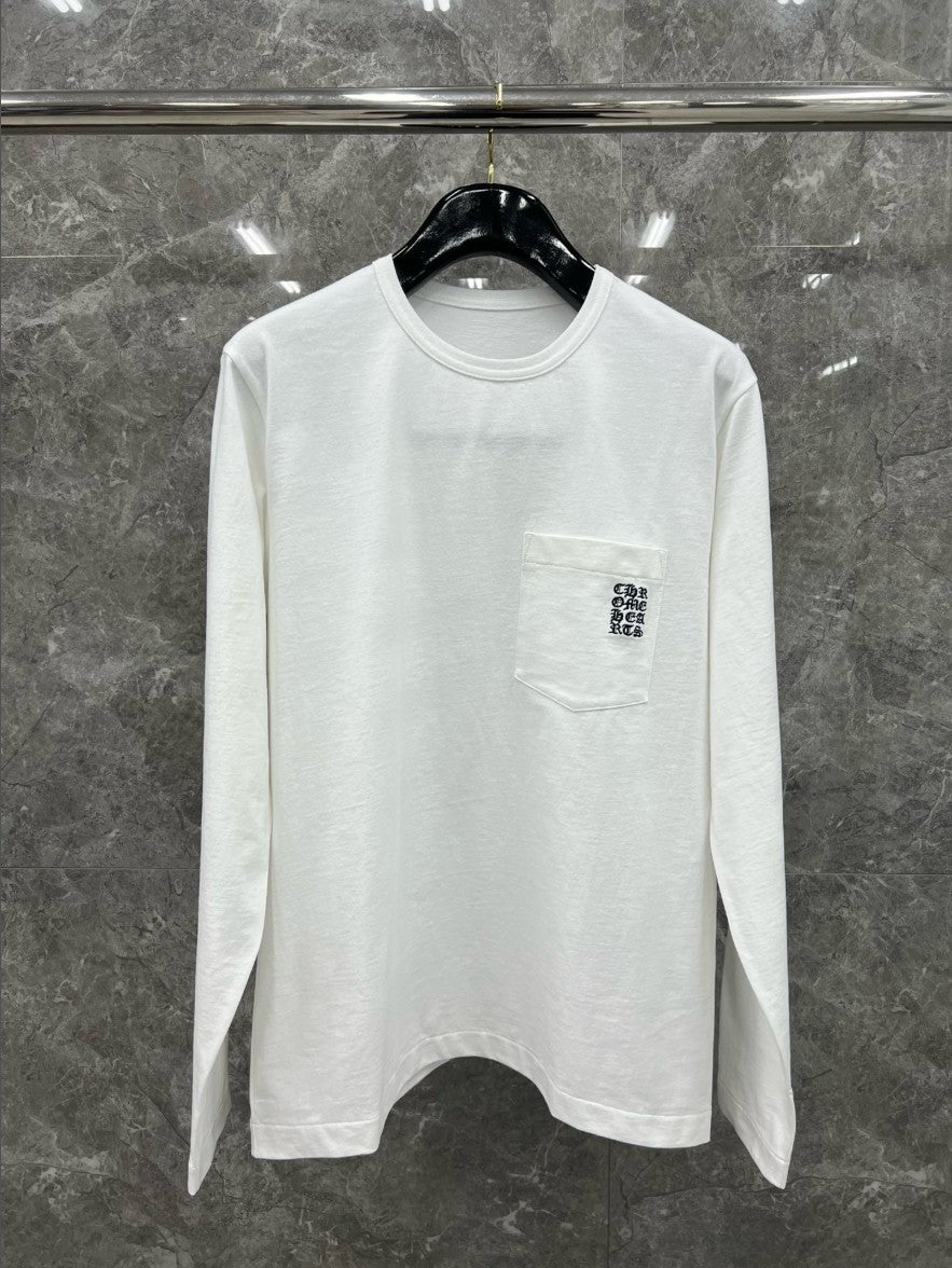 크롬하츠 포켓 자수 로고 긴팔티