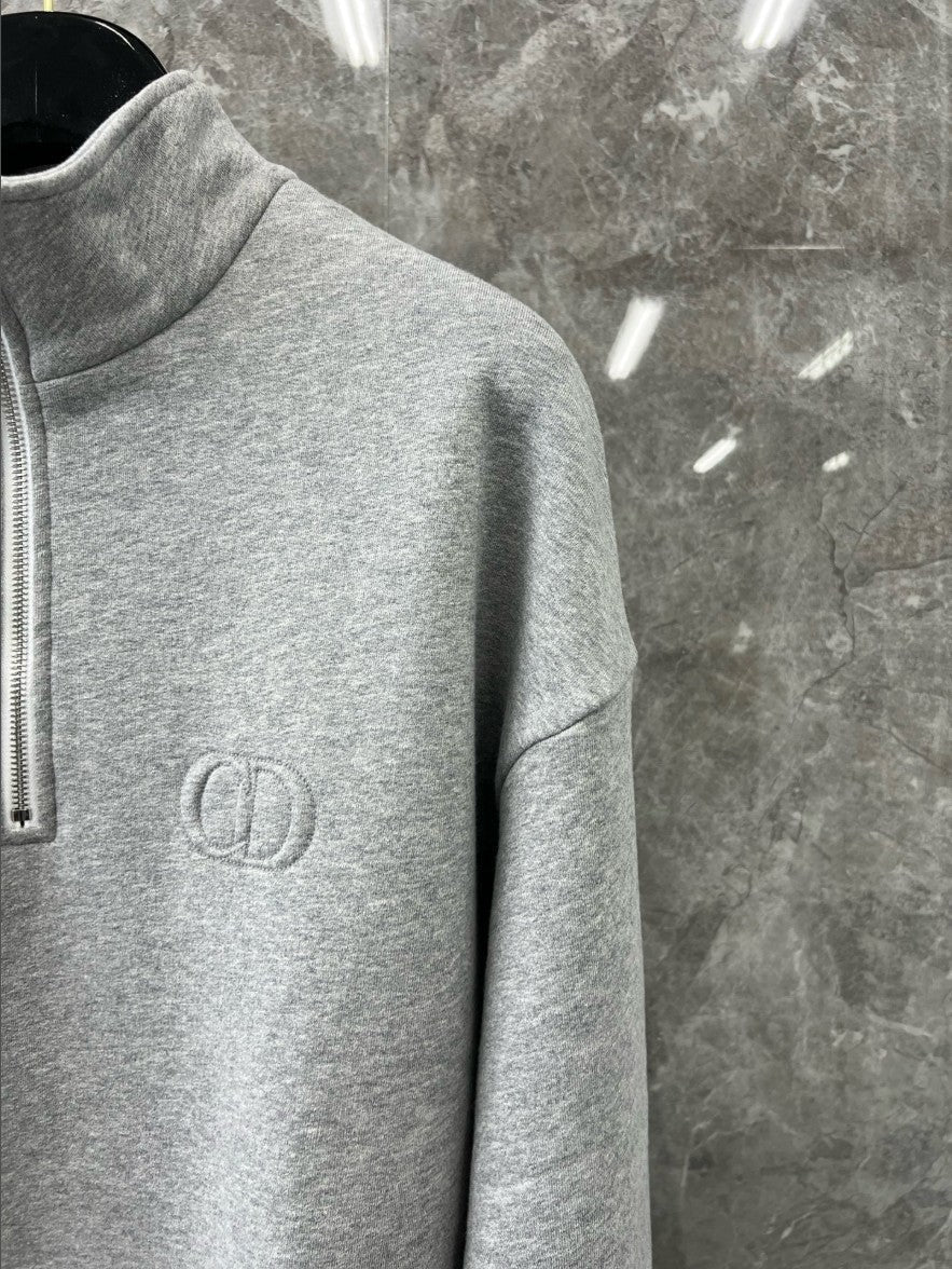 디올 CD 입체 로고 기모 반집업 맨투맨