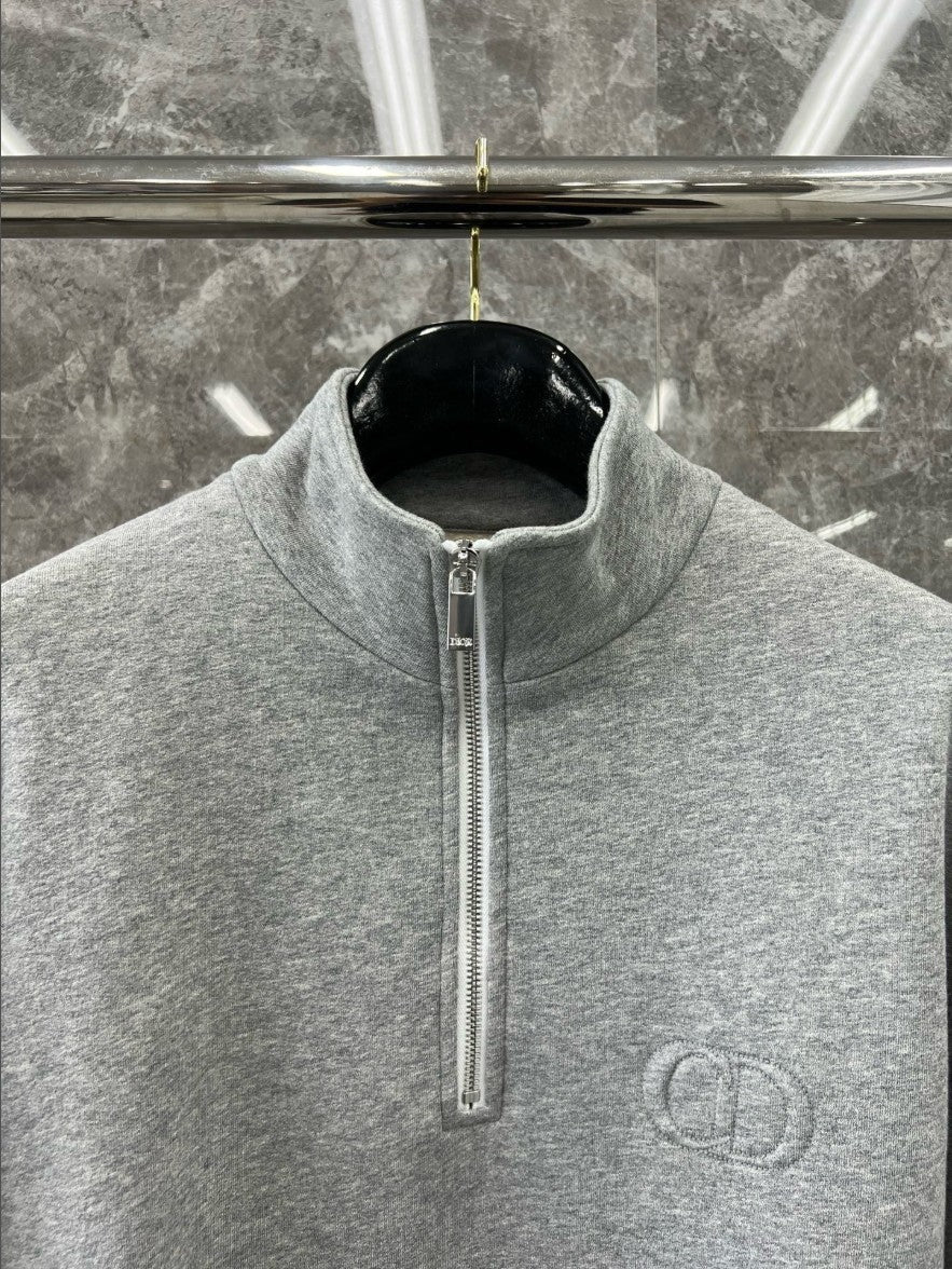 디올 CD 입체 로고 기모 반집업 맨투맨