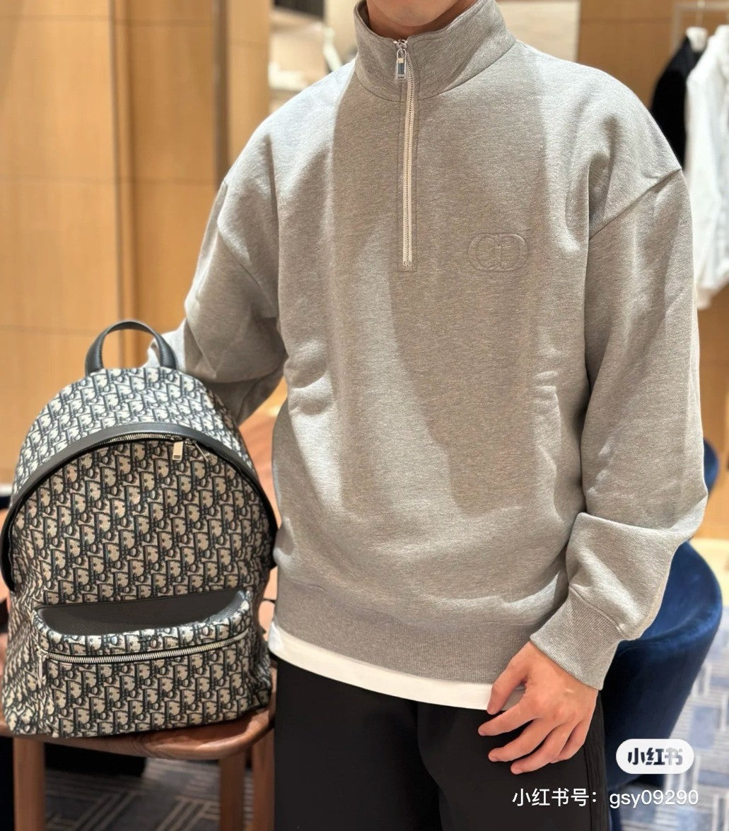 디올 CD 입체 로고 기모 반집업 맨투맨