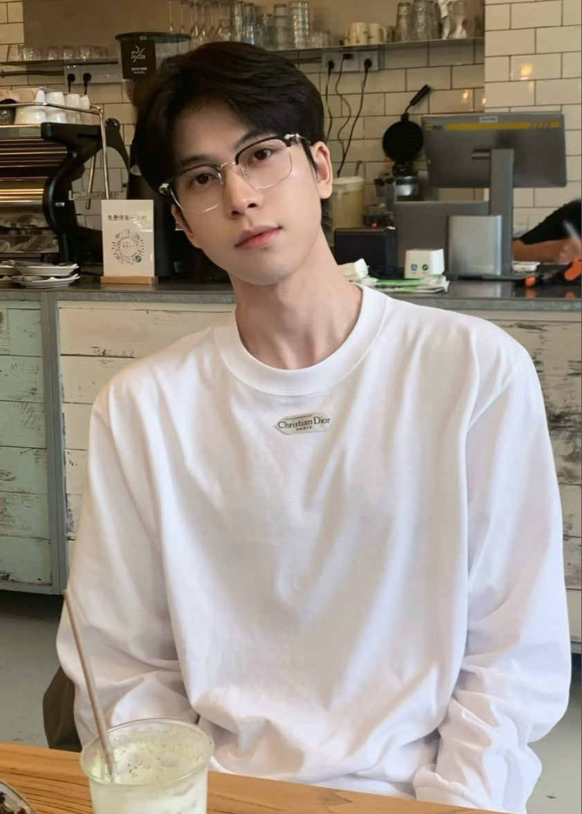 디올 레터링 로고 긴팔티