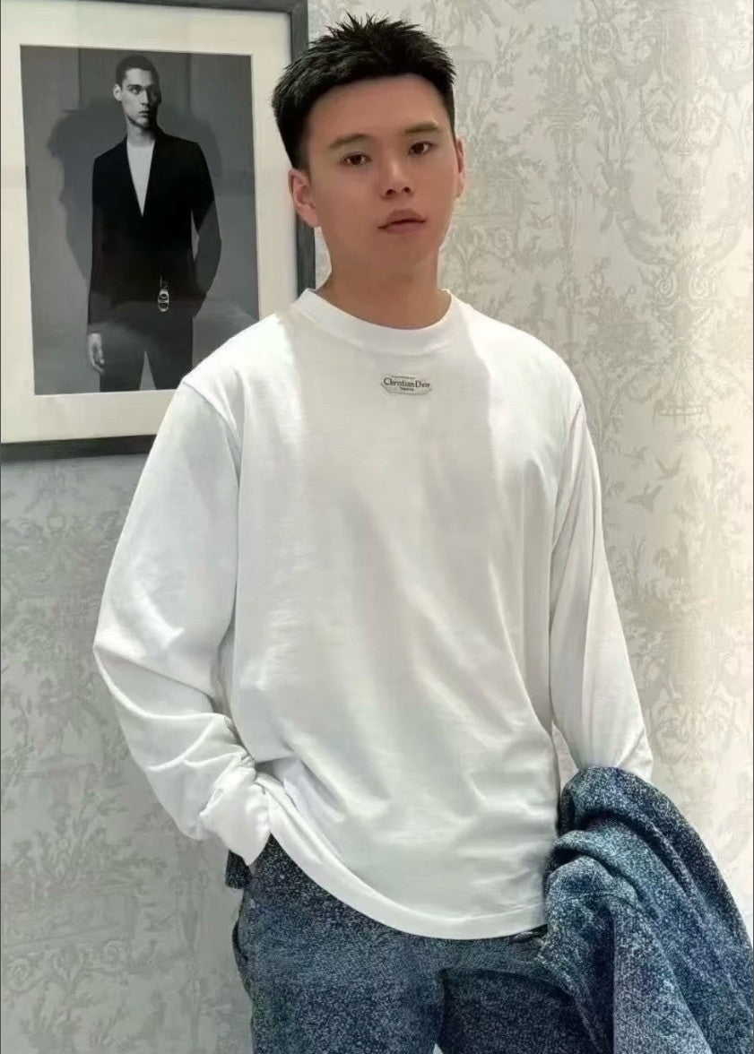 디올 레터링 로고 긴팔티