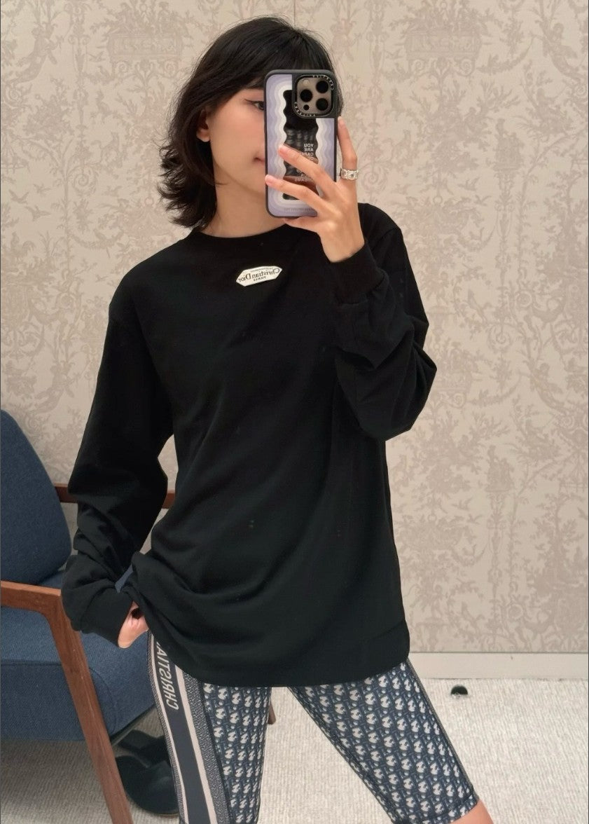 디올 레터링 로고 긴팔티