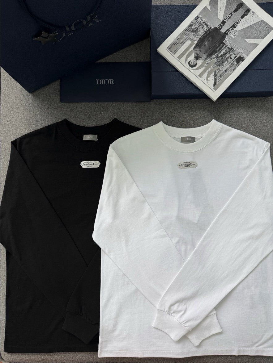 디올 레터링 로고 긴팔티