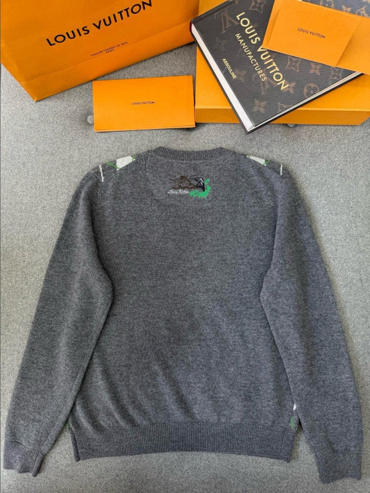 루이비통 LV 로고 아가일 크루넥 니트
