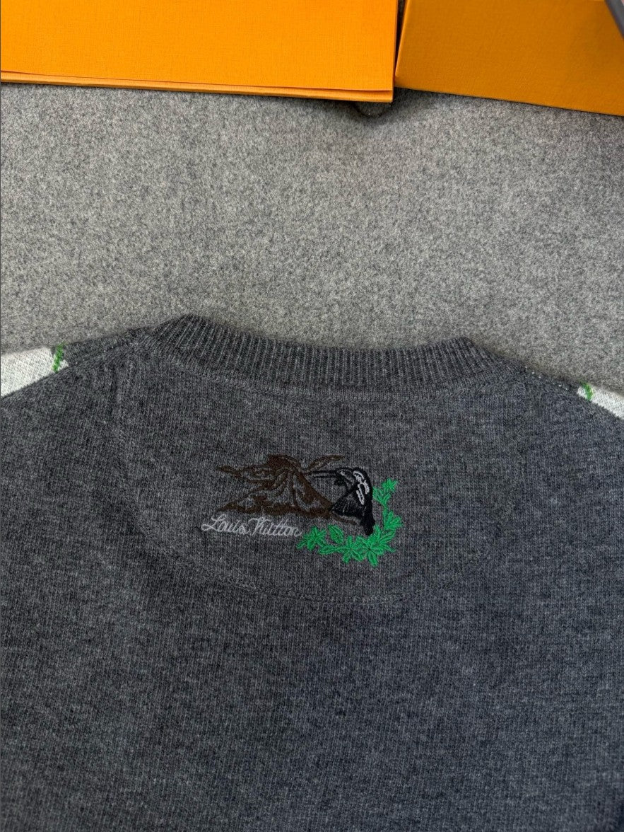 루이비통 LV 로고 아가일 크루넥 니트