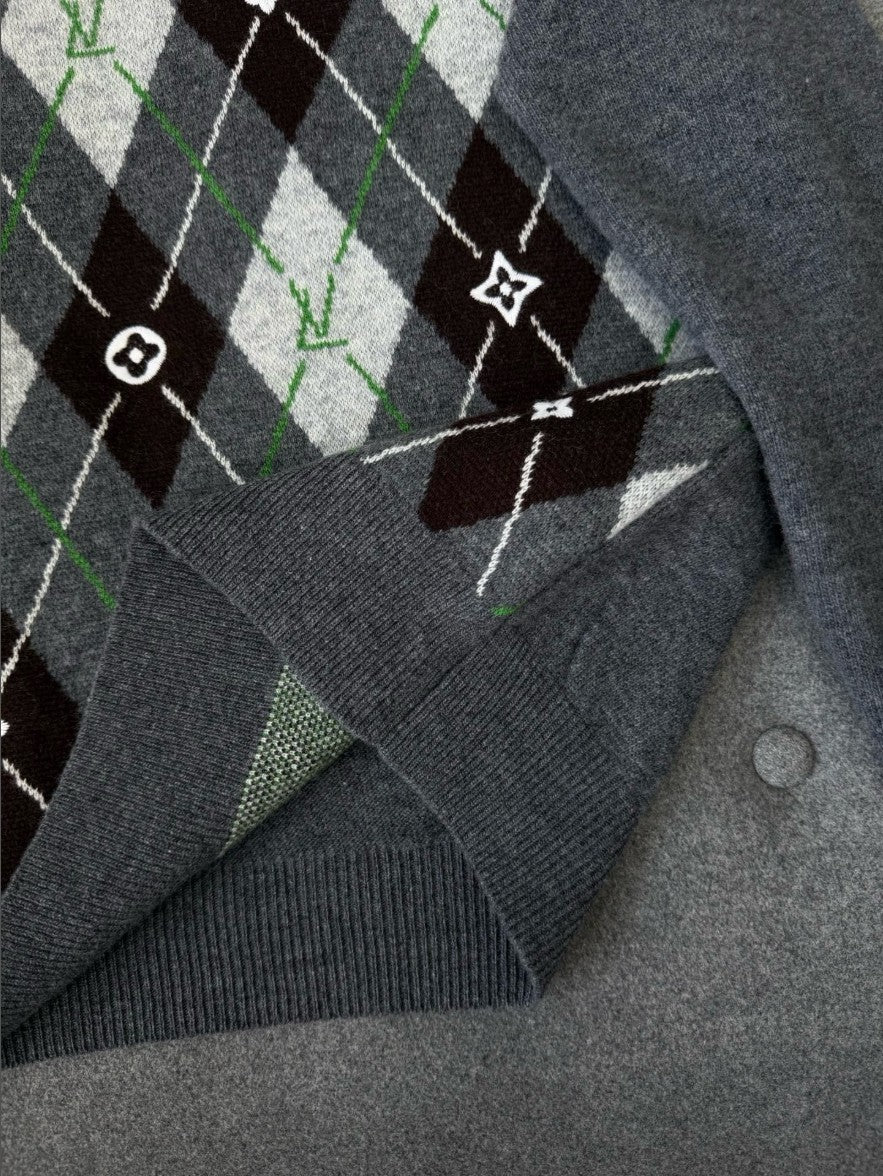 루이비통 LV 로고 아가일 크루넥 니트