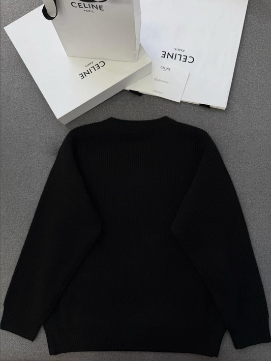 셀린느 레터링 로고 오버핏 풀오버 니트