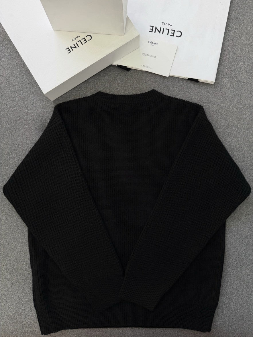 셀린느 레터링 로고 오버핏 풀오버 니트