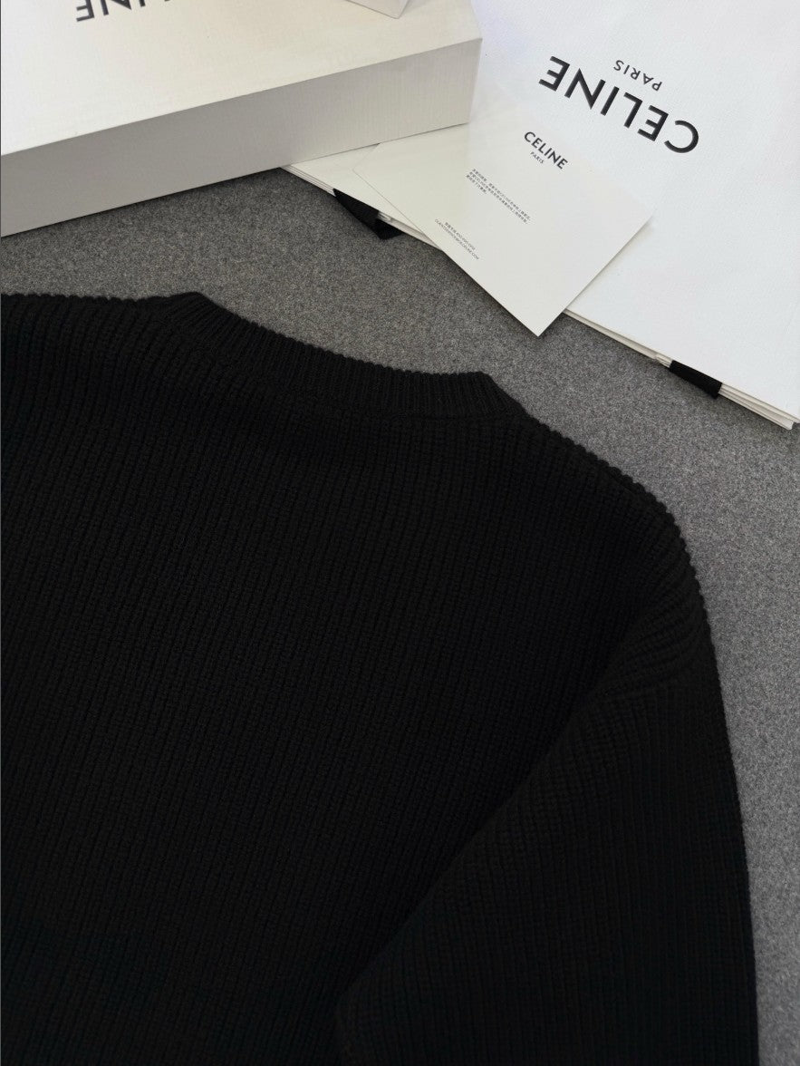 셀린느 레터링 로고 오버핏 풀오버 니트