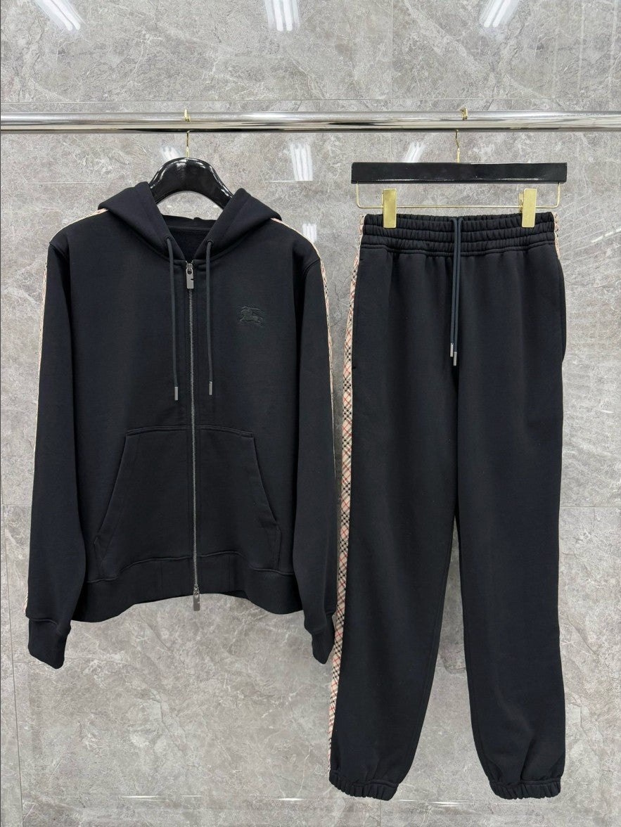 버버리 사이드 스몰 체크 후드 집업