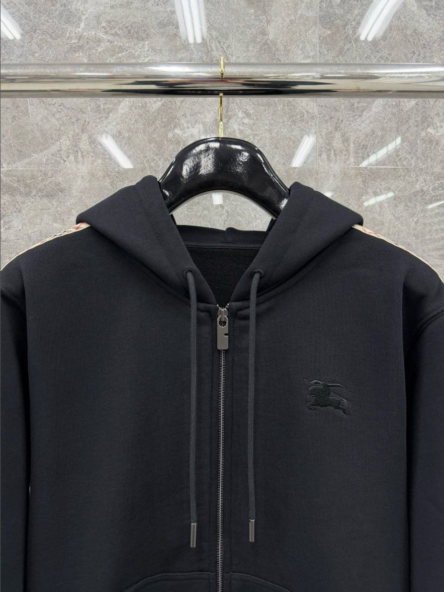 버버리 사이드 스몰 체크 후드 집업