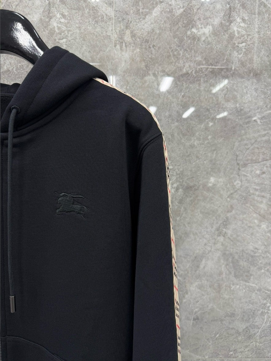 버버리 사이드 스몰 체크 후드 집업