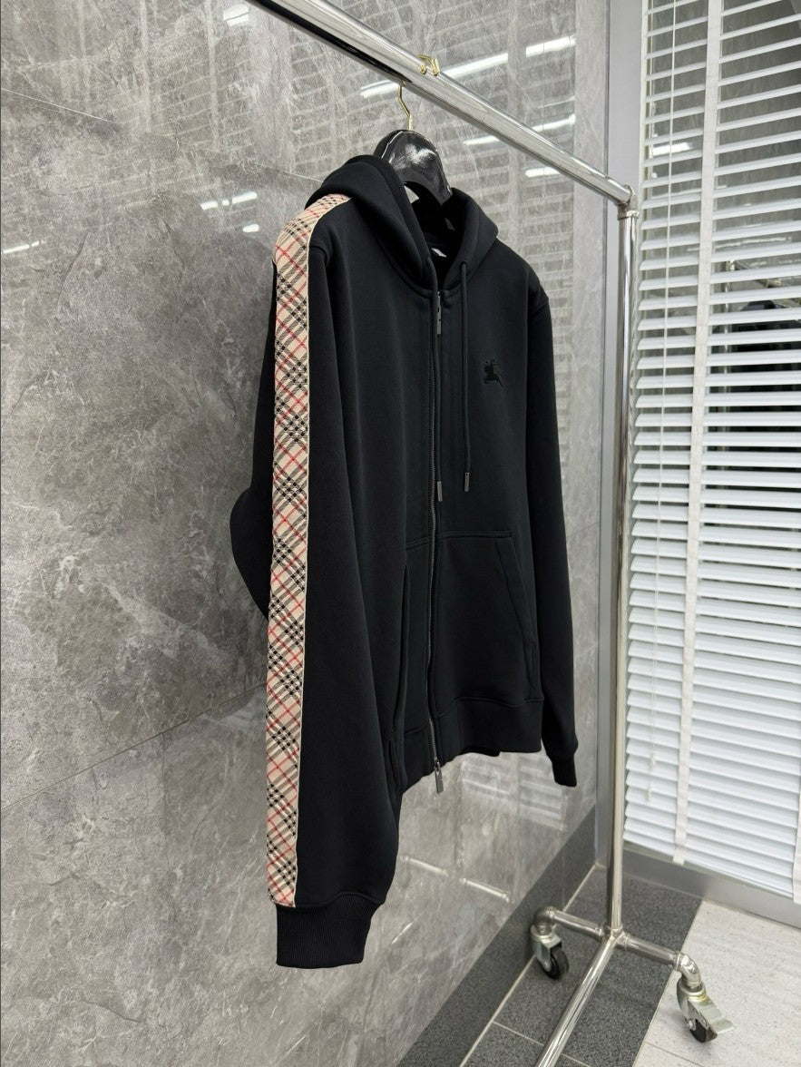 버버리 사이드 스몰 체크 후드 집업