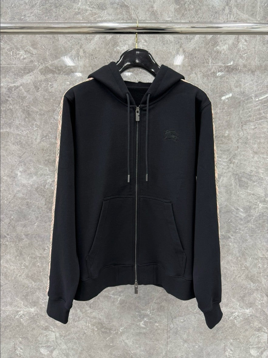 버버리 사이드 스몰 체크 후드 집업