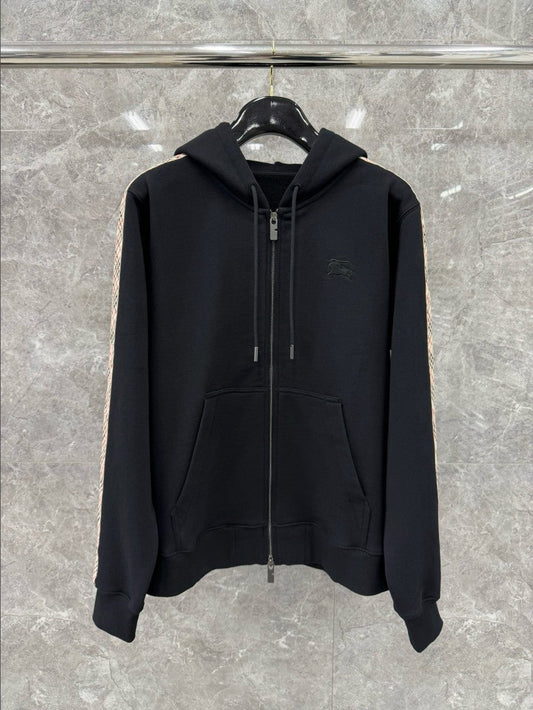 버버리 사이드 스몰 체크 후드 집업