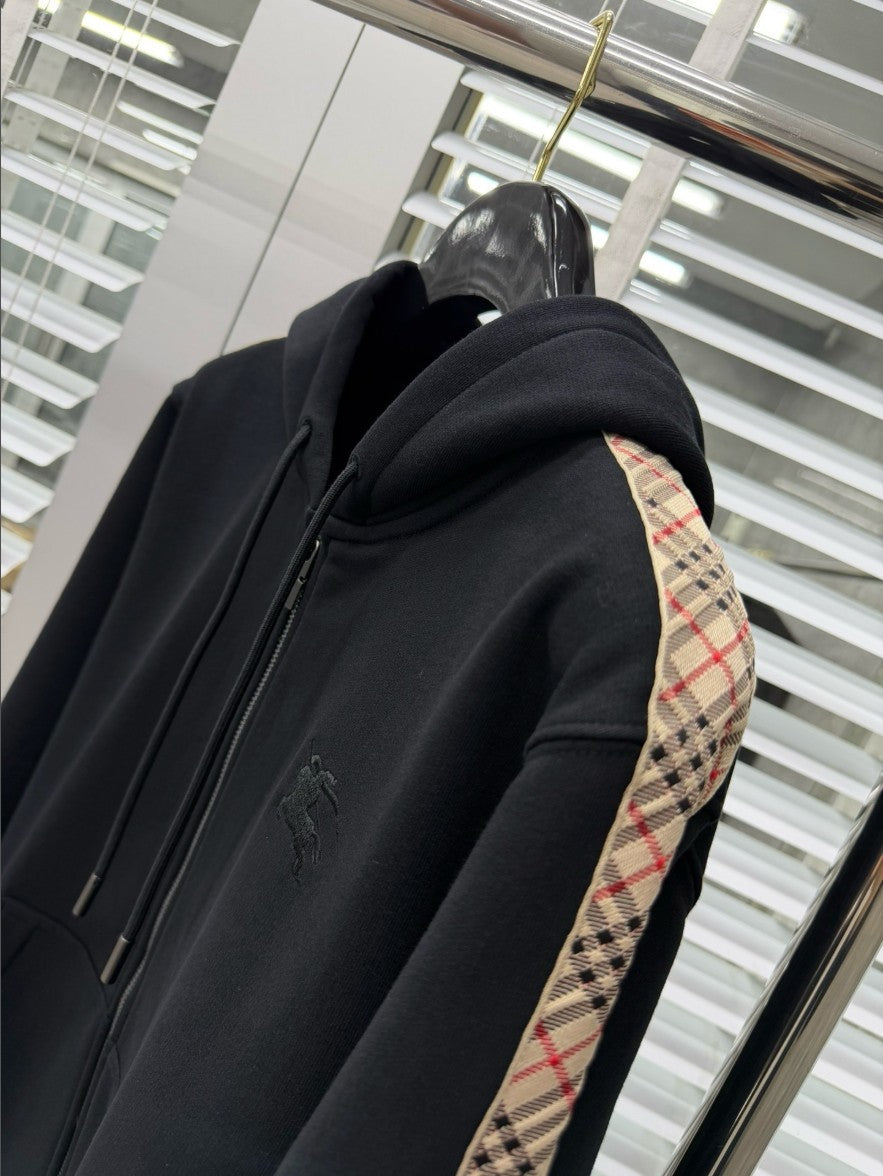 버버리 사이드 스몰 체크 후드 집업