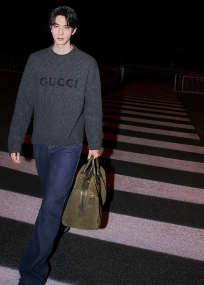 구찌 레터링 로고 울 캐시미어 니트