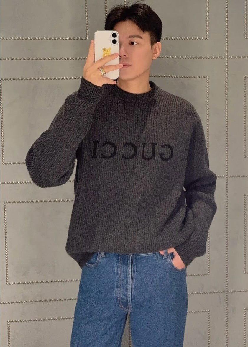 구찌 레터링 로고 울 캐시미어 니트