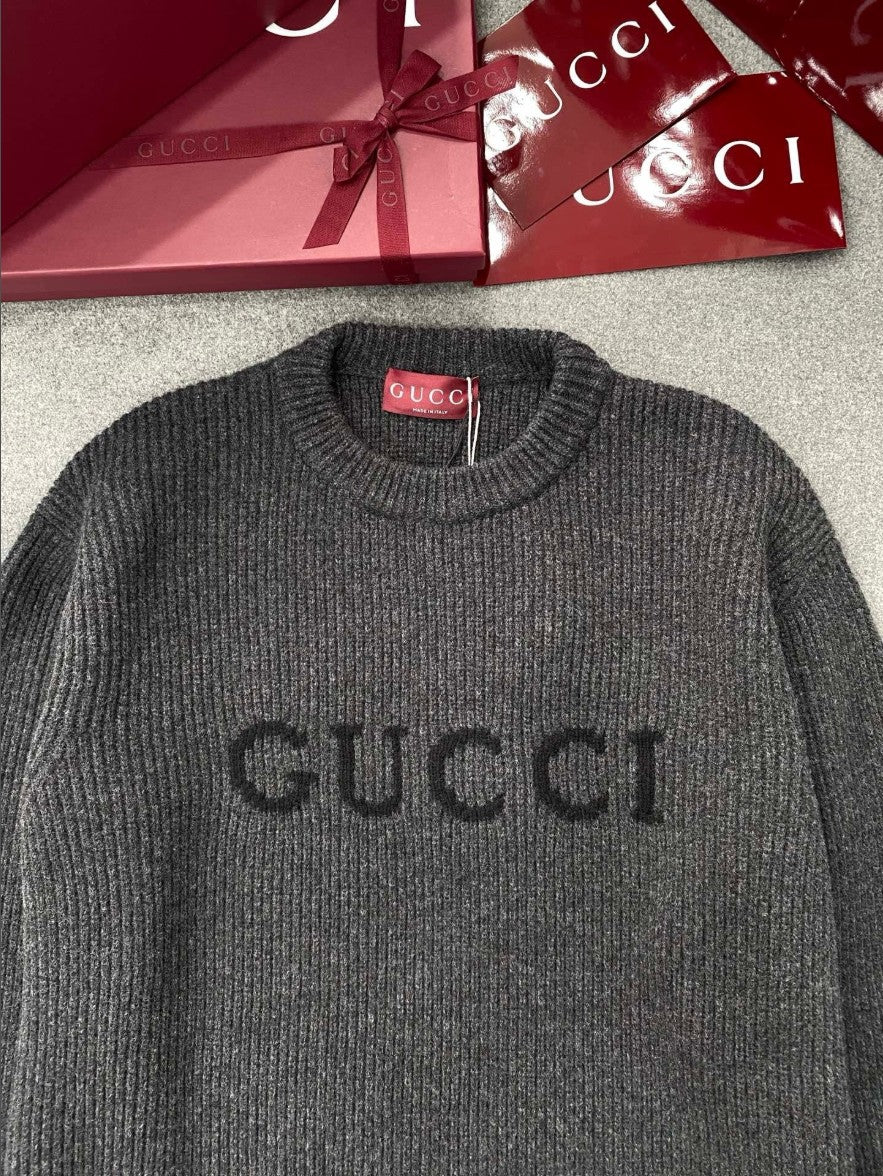 구찌 레터링 로고 울 캐시미어 니트