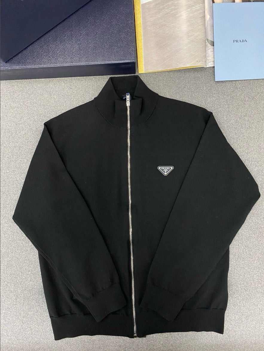 프라다 삼각 로고 울 집업 자켓