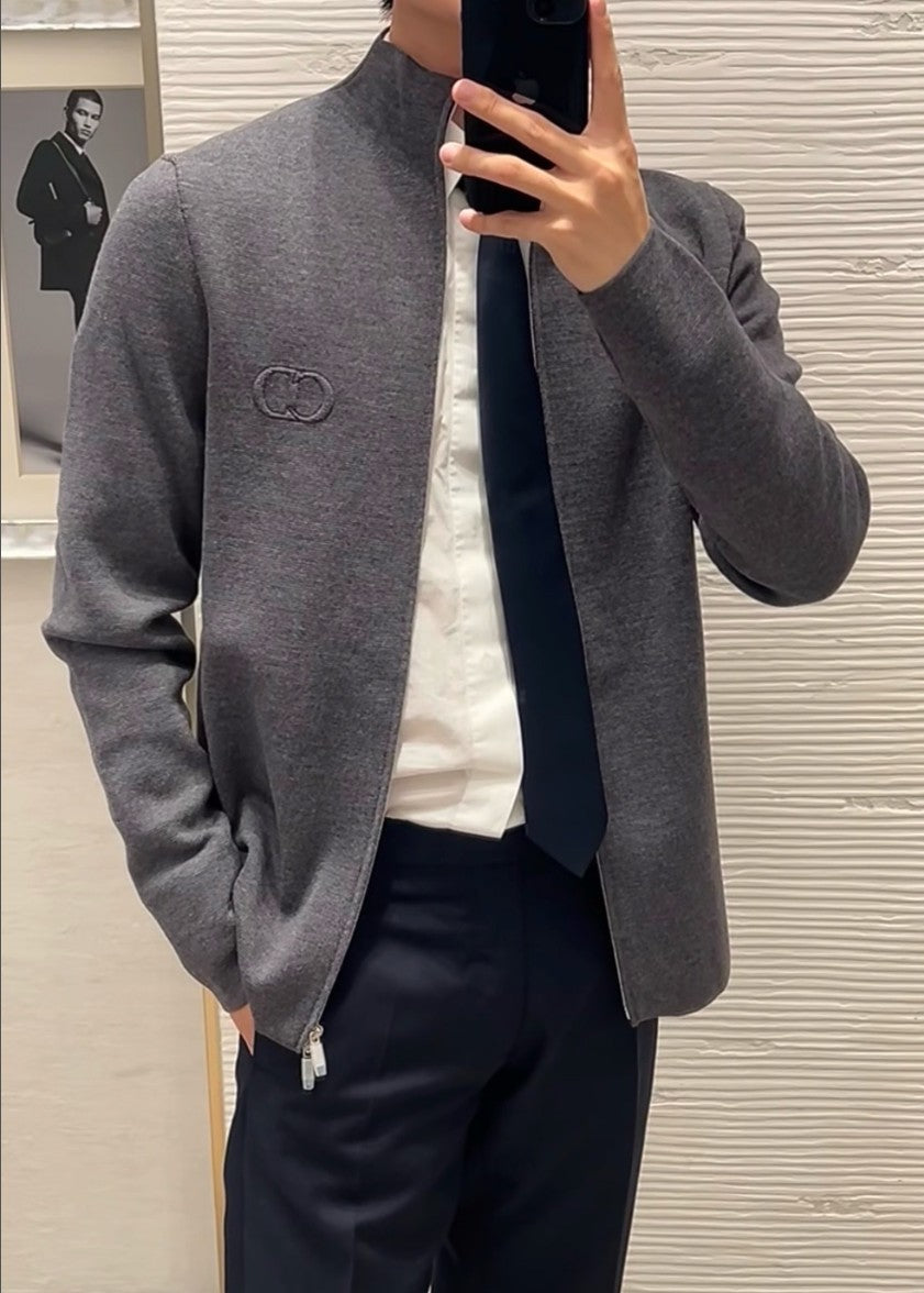 디올 입체 로고 투웨이 니트 집업